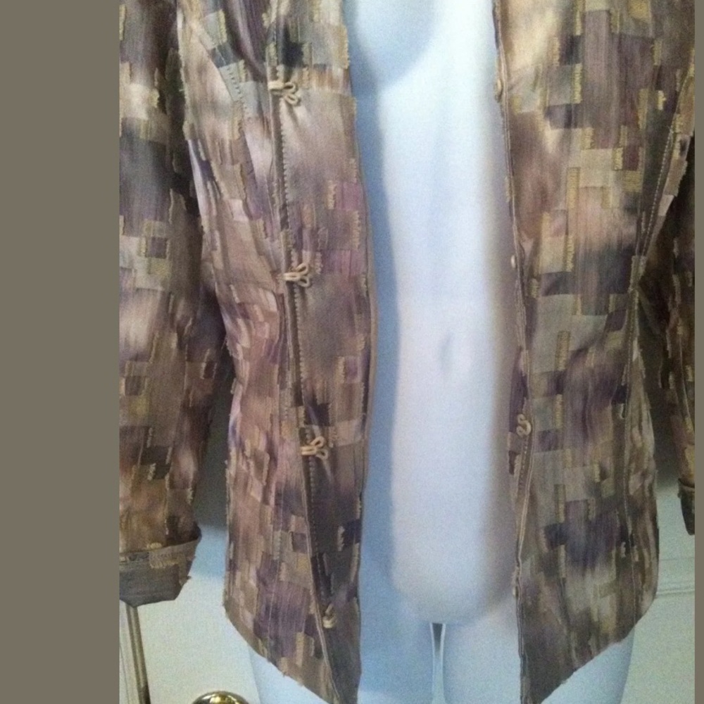 Chico’s Patchwork Jacket Coat Blazer Pink Tan - image 4